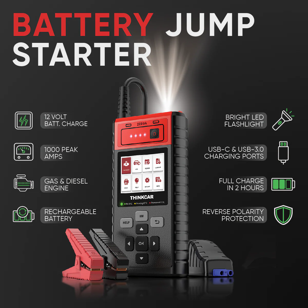 Thinkcar CJS101 (1800Mah) - Portable Vehicle Battery Jump Starter Battery Pack Tool - Image 5