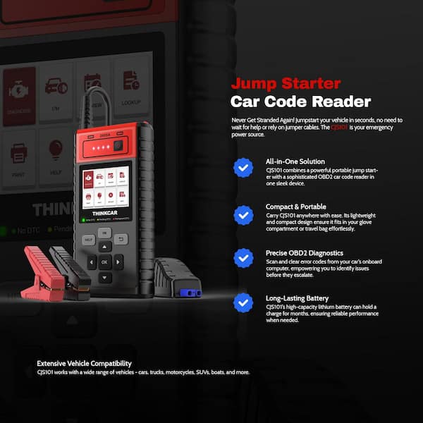 Thinkcar CJS101 (1800Mah) - Portable Vehicle Battery Jump Starter Battery Pack Tool - Image 7