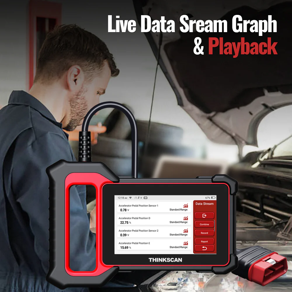 Thinkcar THINKSCAN PLUS S6 5-Inch OBD2 Scanner Automotive Diagnostic Scan Tool 5 Reset Services Car Code Reader - Image 13
